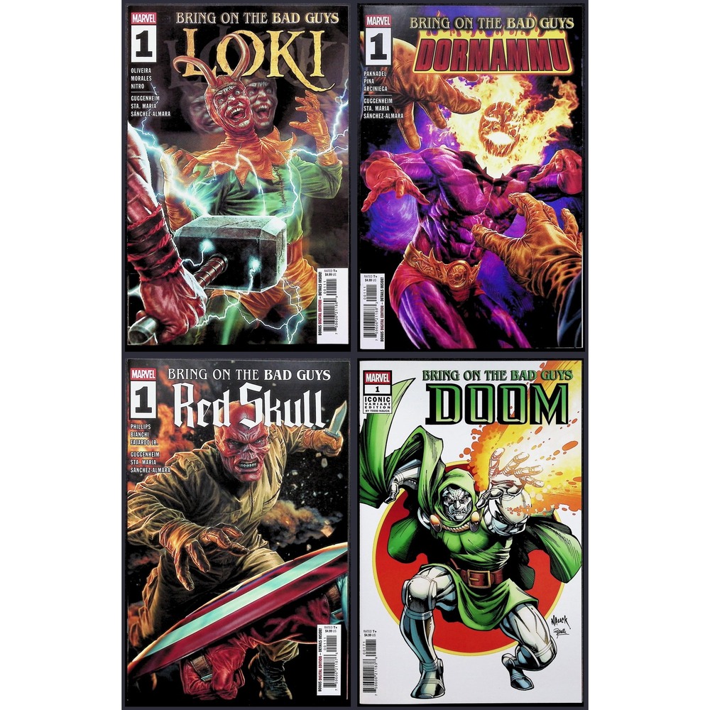 Marvel Bring On The Bad Guys Comic Books 4x Lot Dr‎ Doom Loki Dormammu Red Skull
